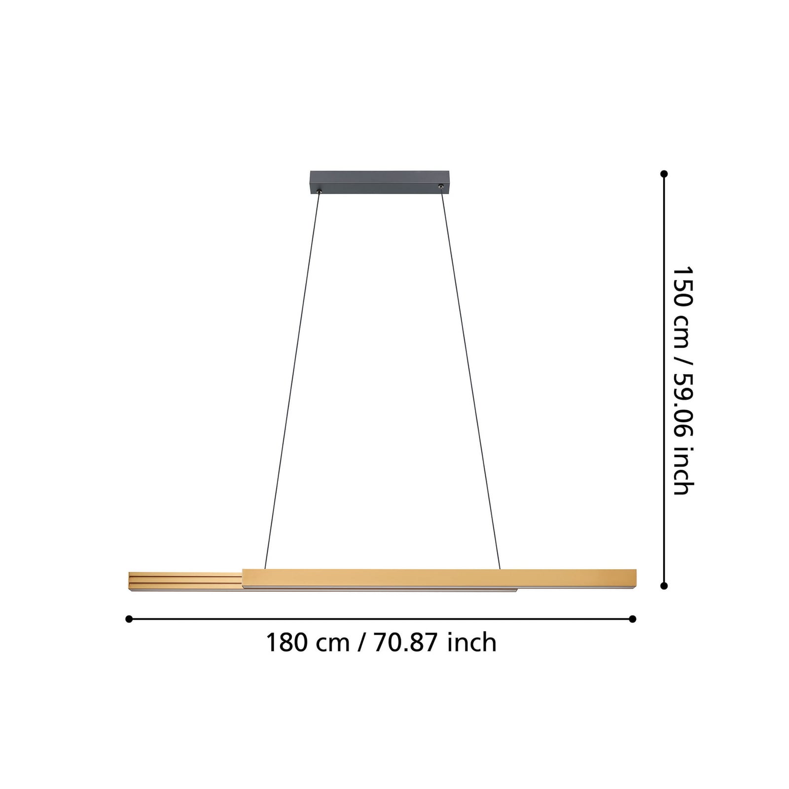 Montebuono LED-Hängelampe, holz 180 cm dim - Stars of Light