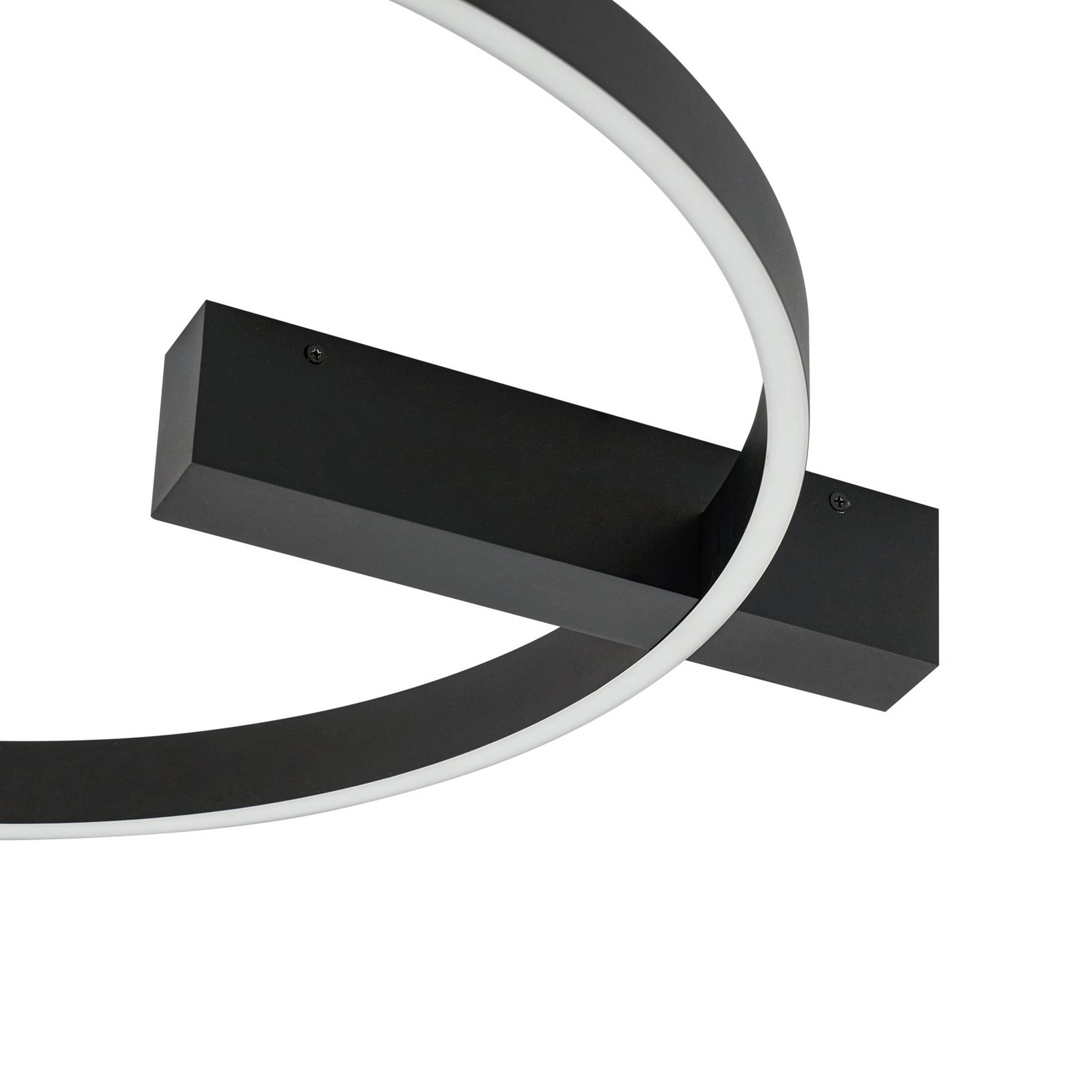 Plafonnier LED Isalin, noir, CCT, à intensité variable - Lucande