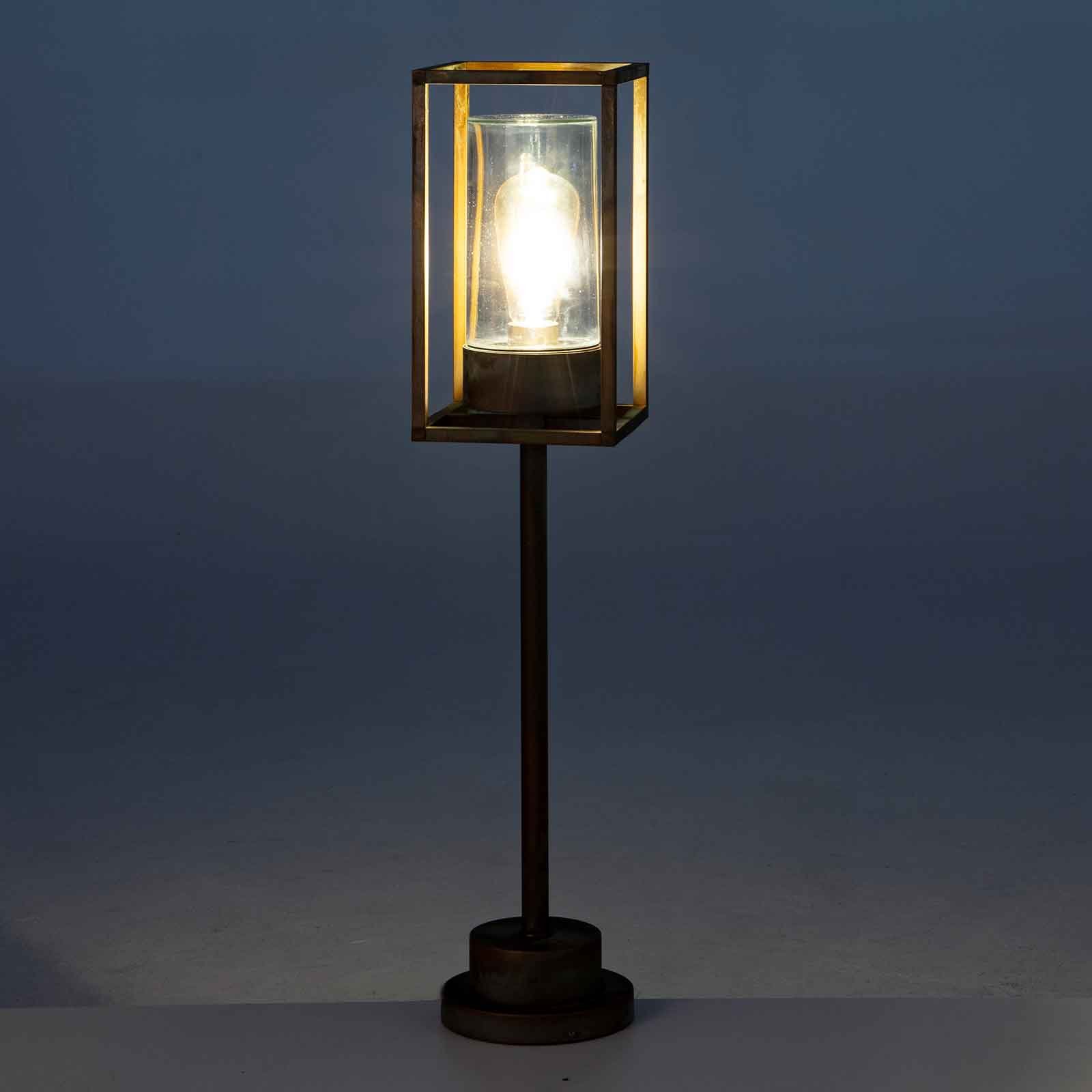 Lampione Cubic³ 3370 ottone anticato/trasparente