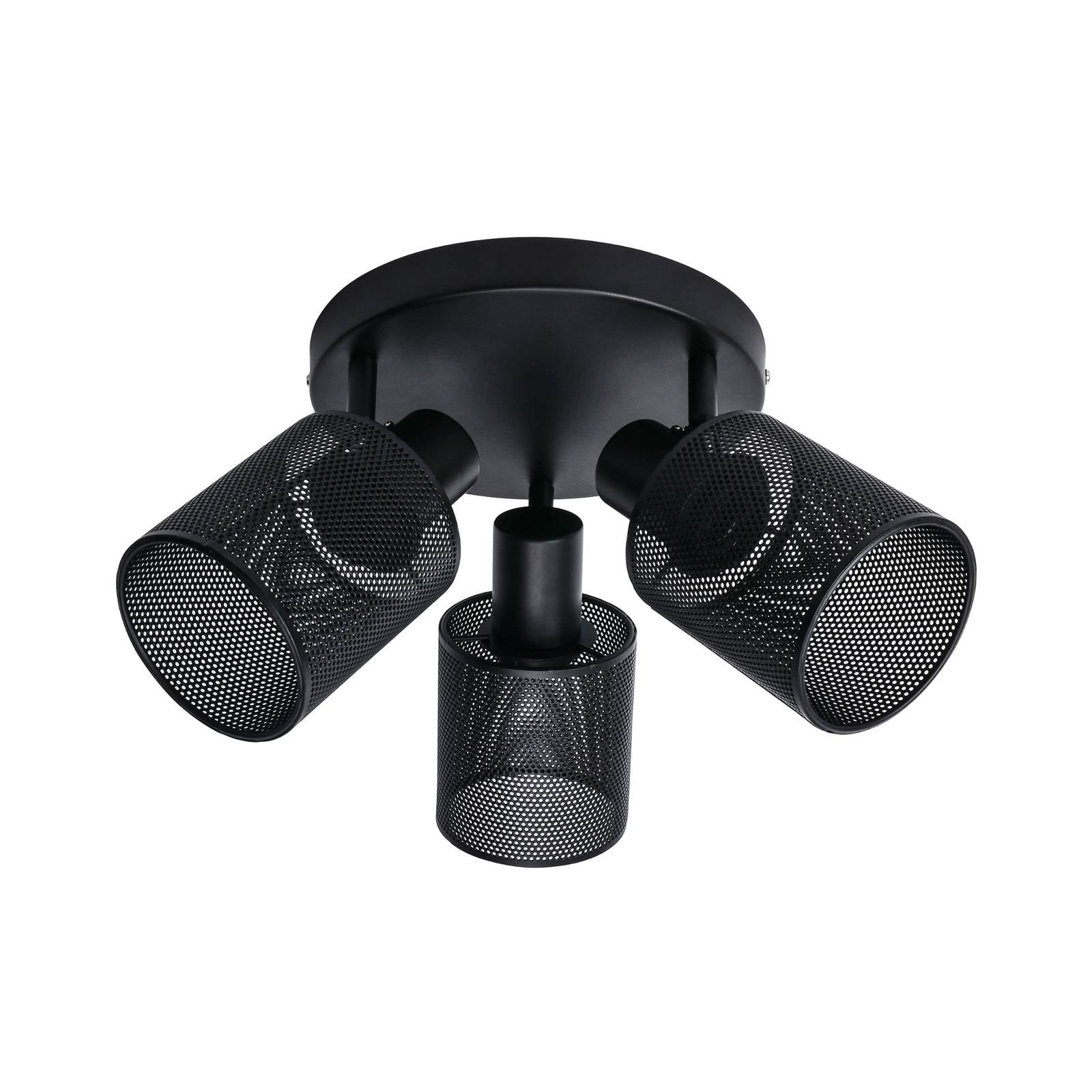 Lindby Stancho -spottiplafondi musta, 3-lamppuinen - moderni spottivalaisin - kohdevalaisin - lamppu Olohuoneen/ruokailutila