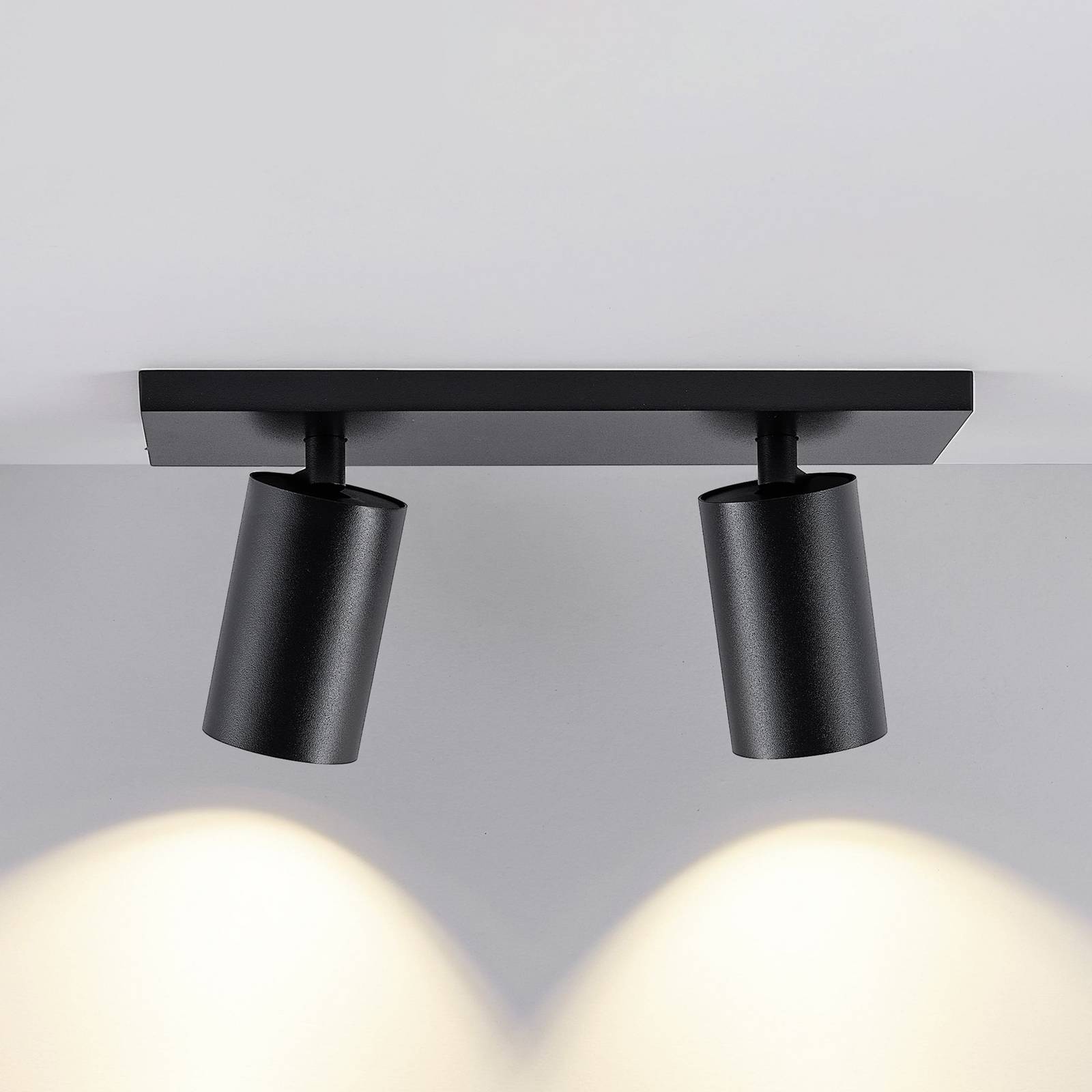 Deckenspot CAN TILT, schwarz, 31 x 9 cm, 2-flg., Metall GU10 günstig online kaufen