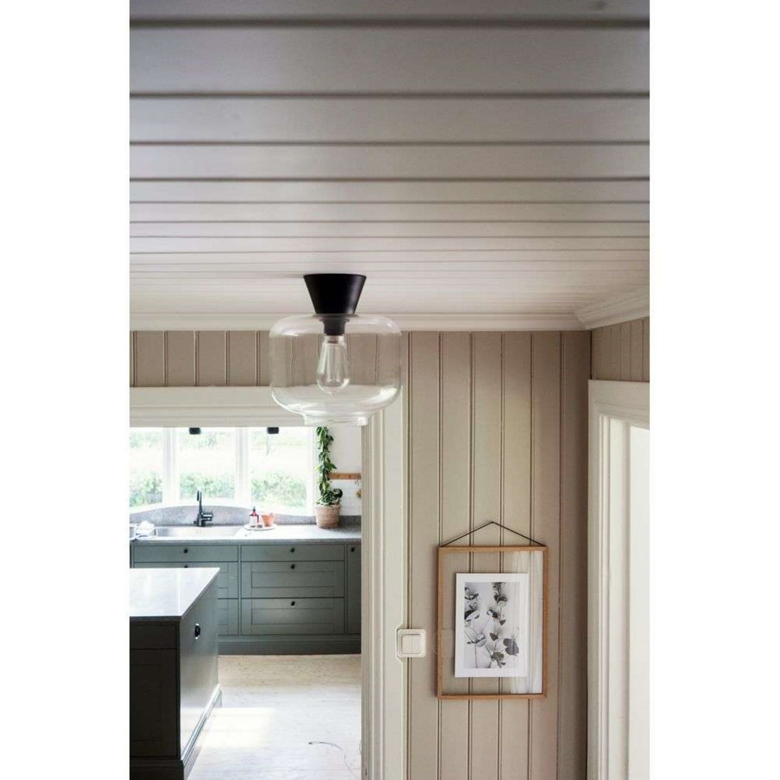 Ritz Plafond Transparent/Svart Globen Lighting - Glas