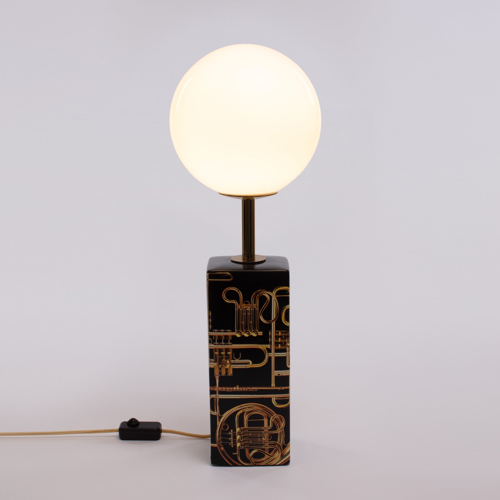 Lámpara de mesa LED Toiletpaper, motivo trompeta