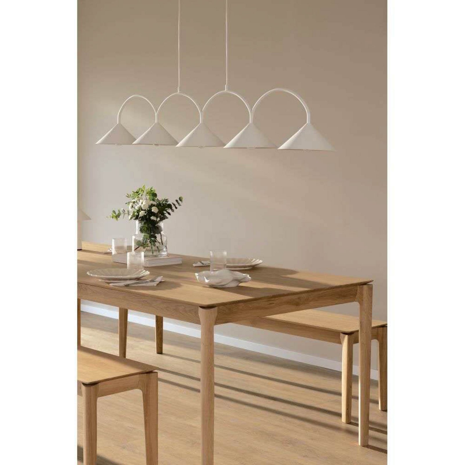 Globen Lighting Hängelampe CURVE 5, weiß, 5-flg., 165 cm