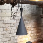 Tom Dixon LED hanging light Beat Tall, black, Ø 19 cm brass