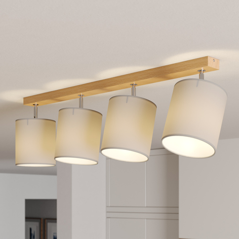 Deckenstrahler Corralee, grau, linear vierflammig
