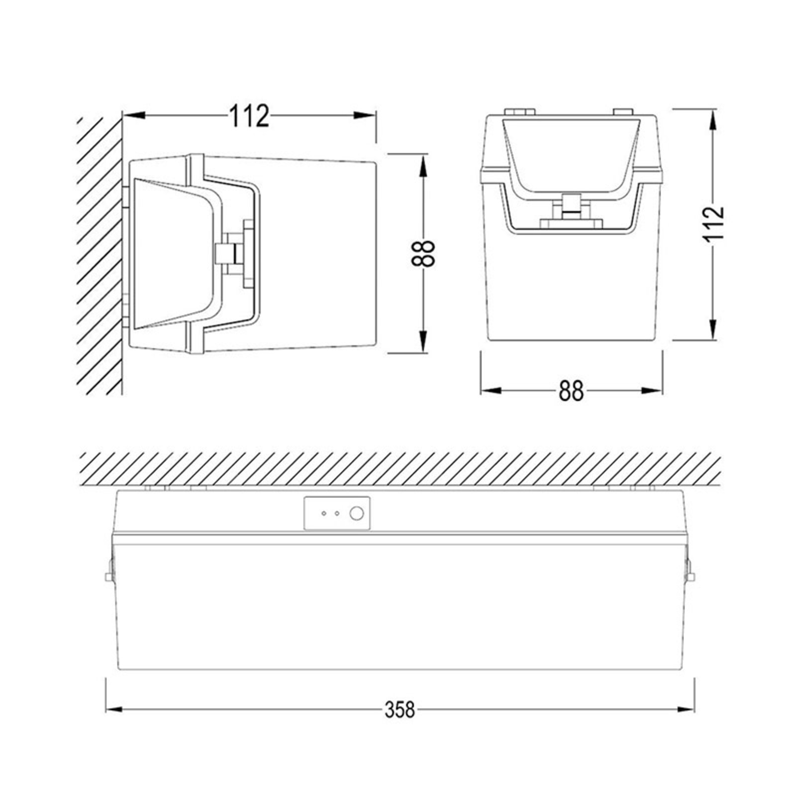 Φως έκτακτης ανάγκης LED C-Lux Standard, μονή μπαταρία