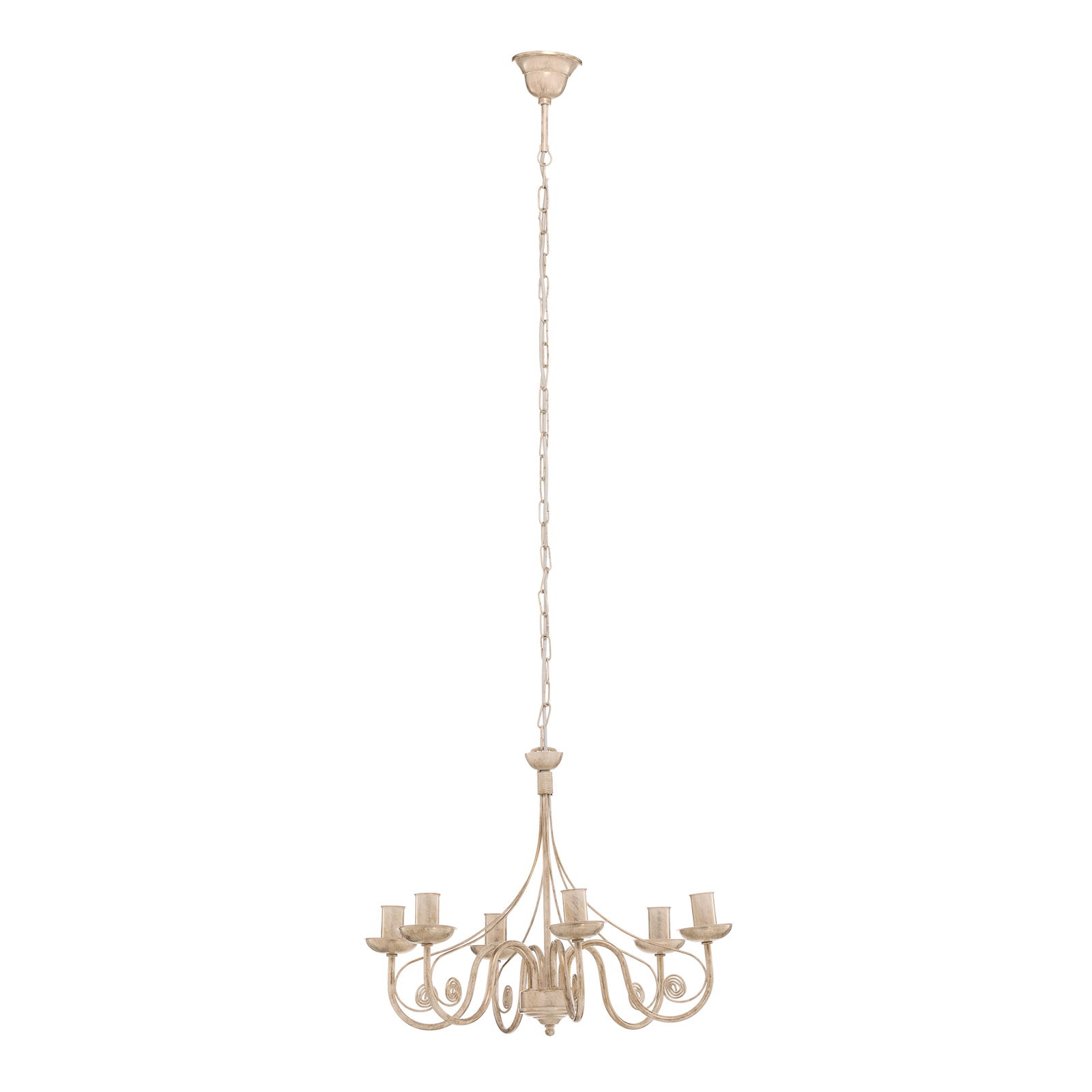 Ayleen chandelier six-bulb 1 level, white