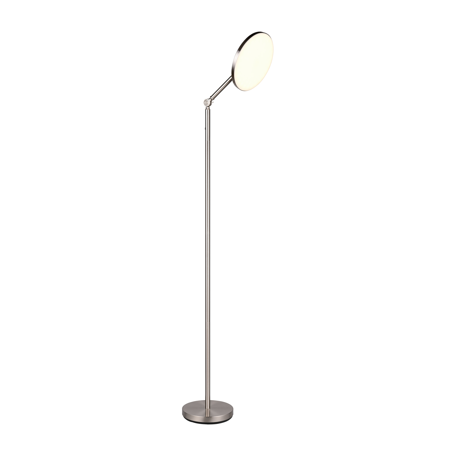 LED floor lamp Mondello, matt nickel, dimmable, swivelling