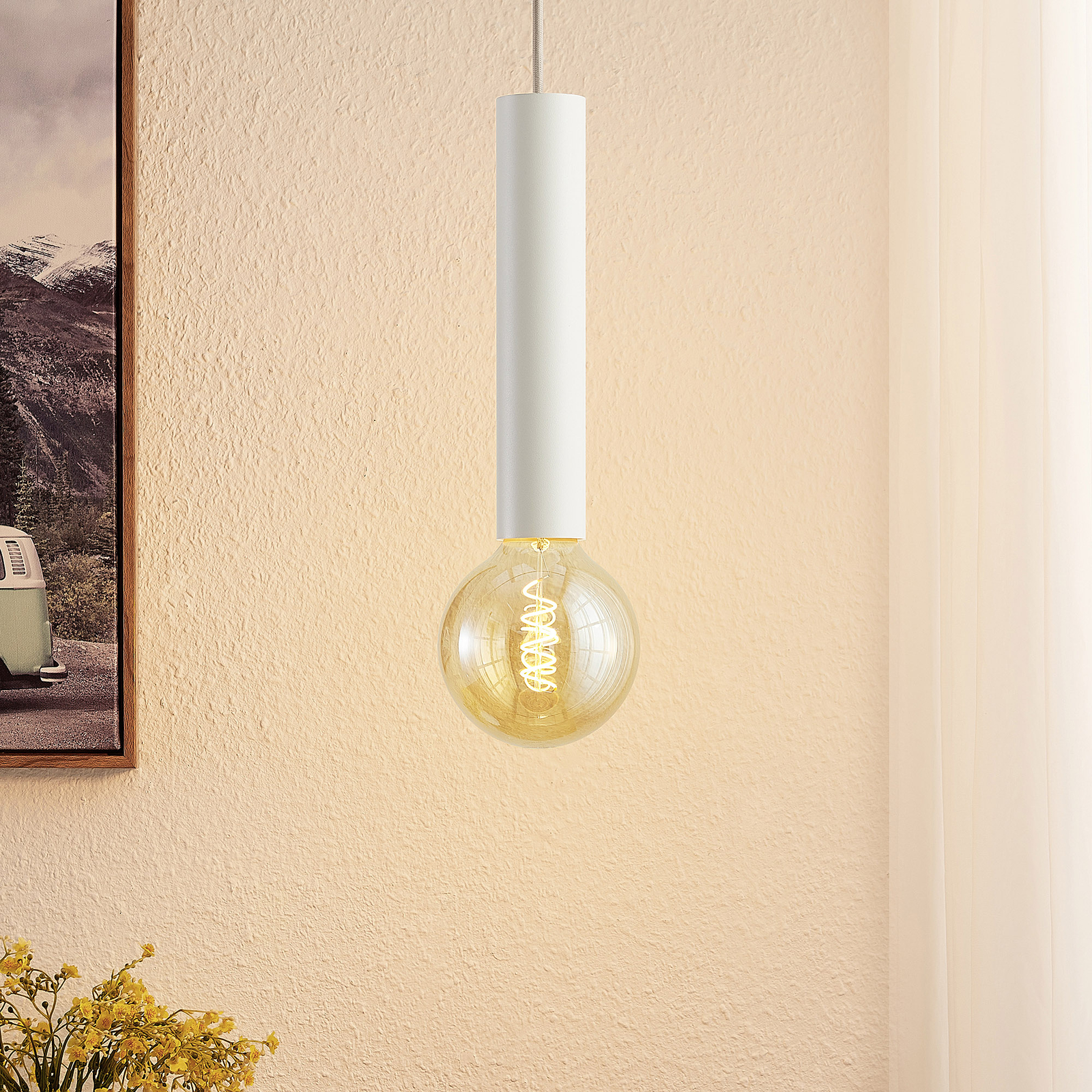 Arcchio Padilum hanging light, height 27 cm, white