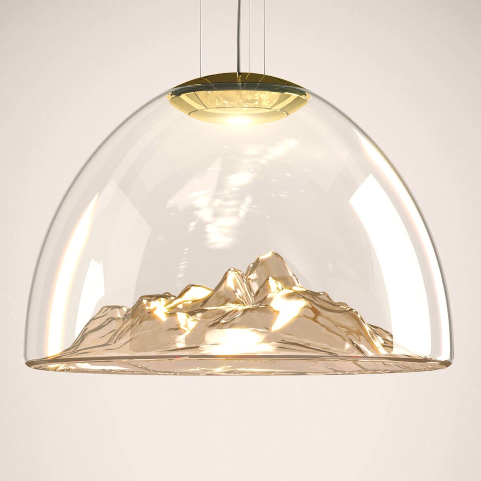 Axolight Mountain View - Candeeiro de suspensão LED âmbar-dourado