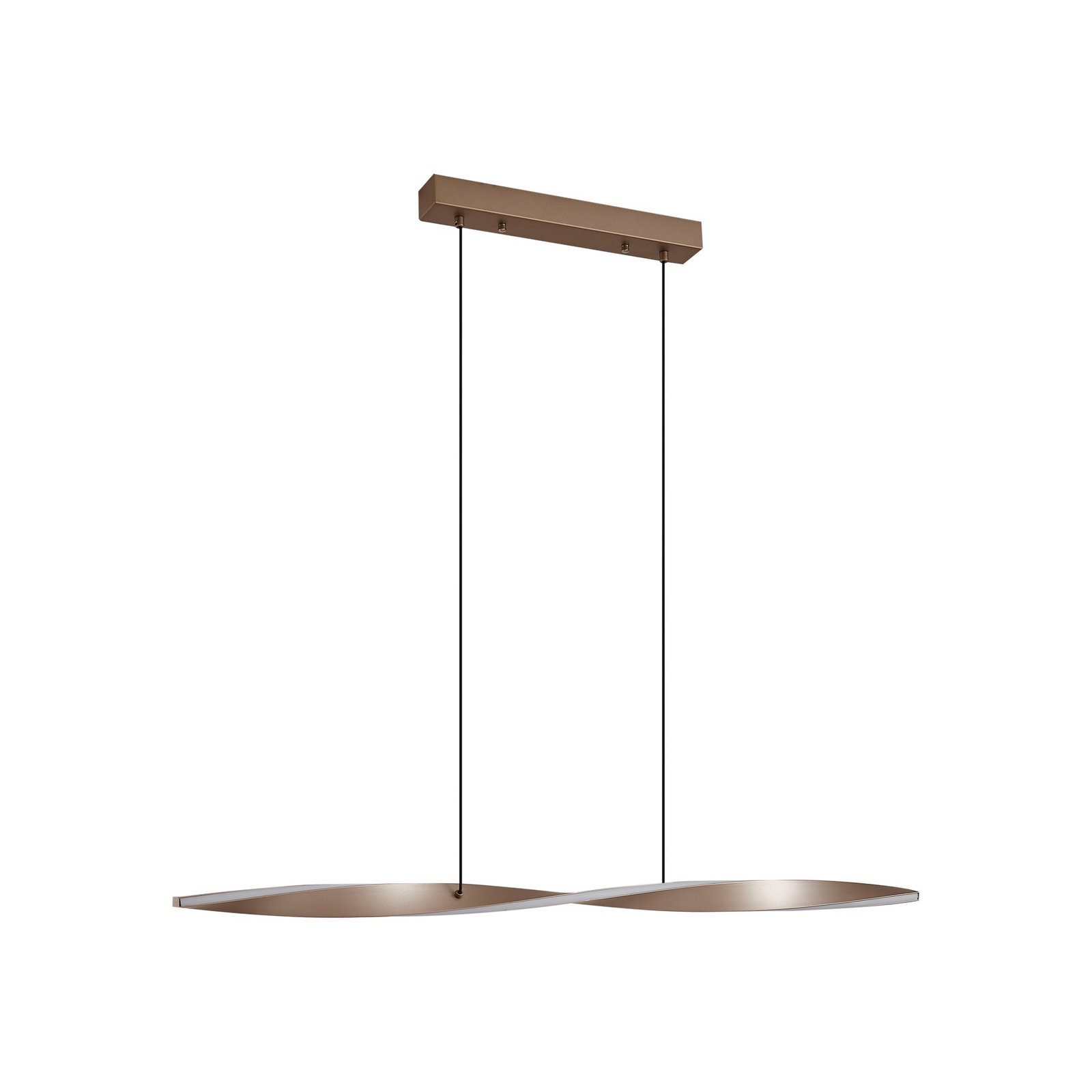 Lindby LED-Hängeleuchte Jaren, schwarz/braun, 100 cm, CCT