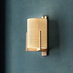 Greta wall light, oak and natural fibre