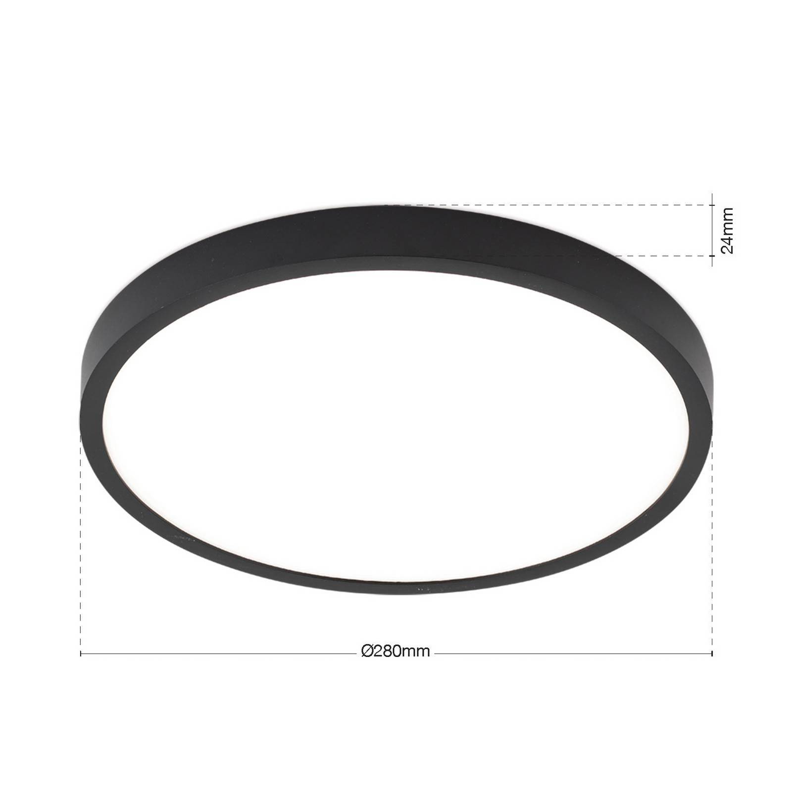 LED-Deckenlampe Disc, schwarz Ø 28 cm, CCT Metall/Kunststoff günstig online kaufen