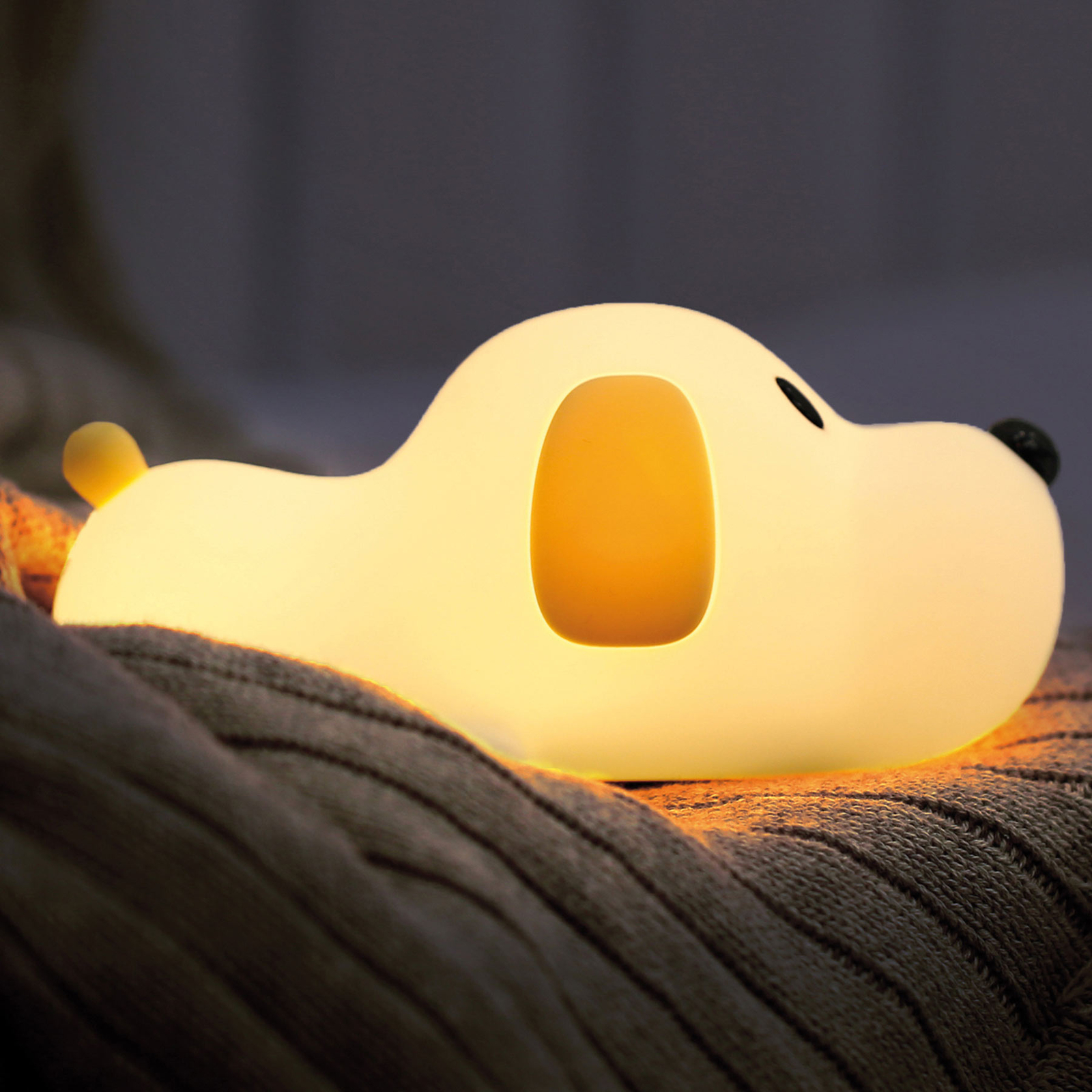 Niermann Standby Doggy Dog LED night light with battery, for Children's Room, polycarbonate, silicone, 1.5 W, L: 16 cm, W: 9 cm, H: 7 cm