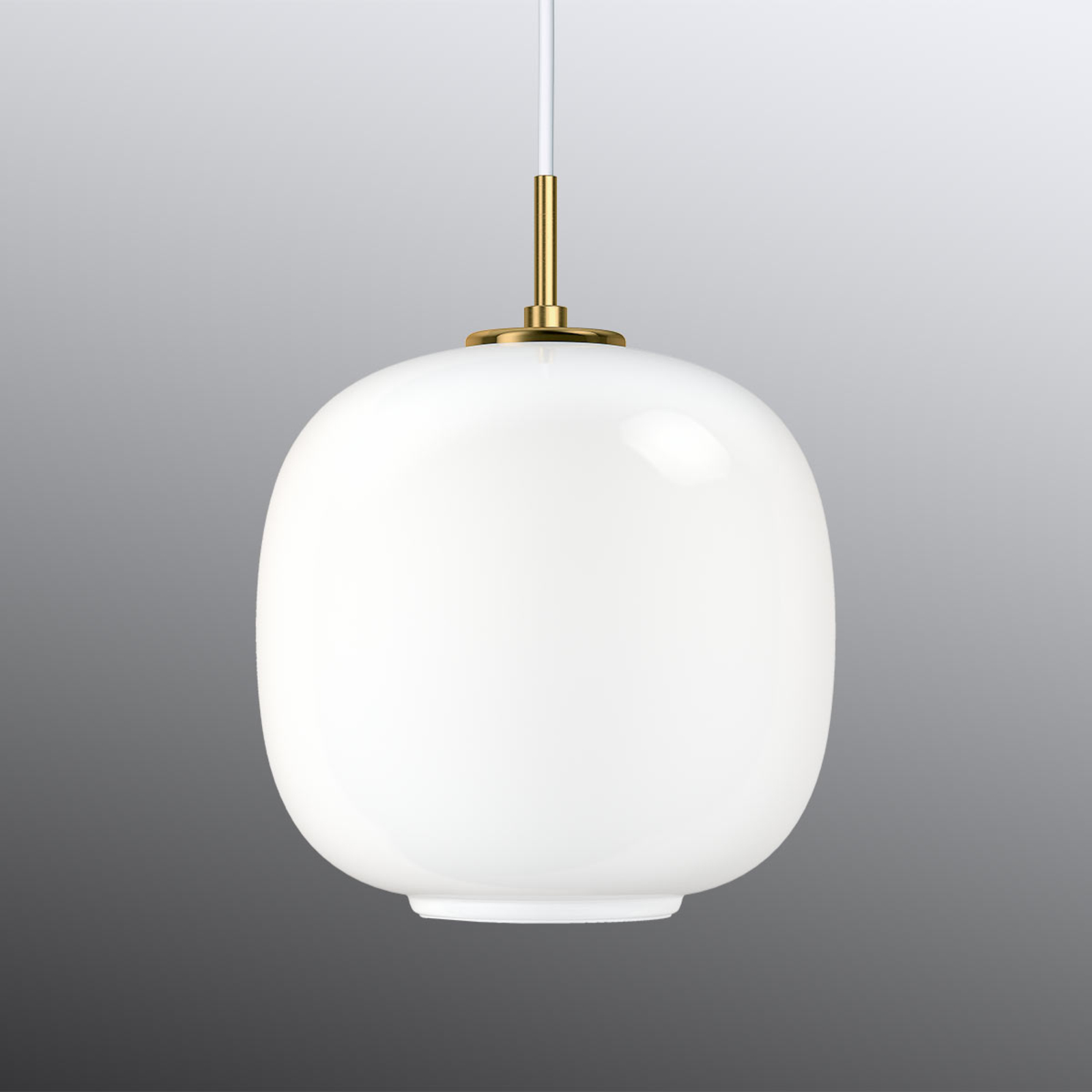Witte glazen hanglamp VL45 Radiohus 25 cm