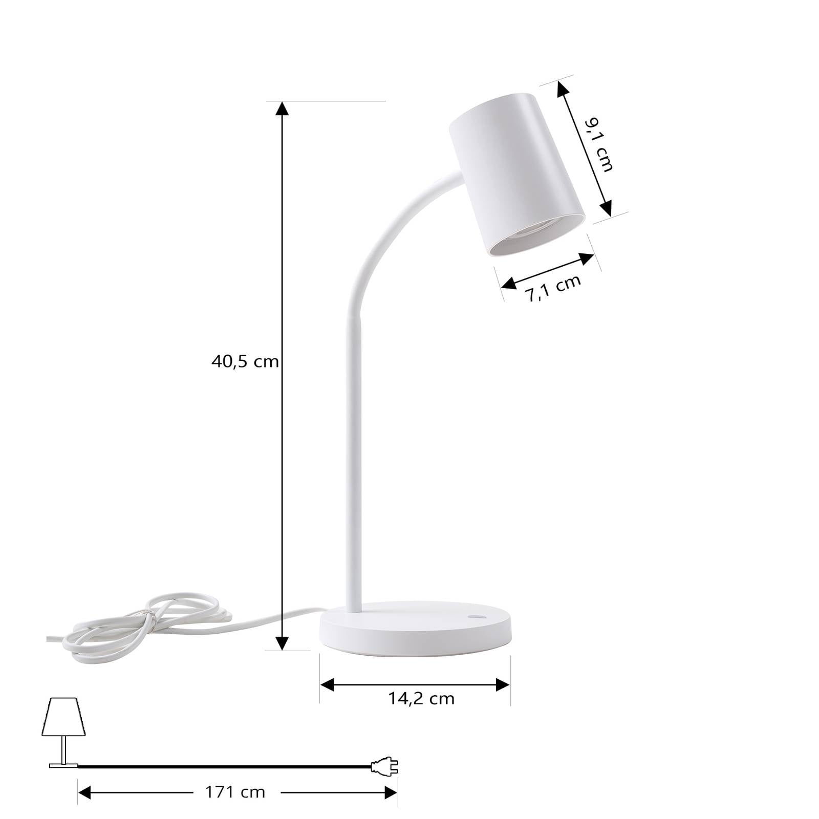  Lindby Lindby Tischleuchte Radka, Weiß, Kunststoff, Gu10, Flexarm 