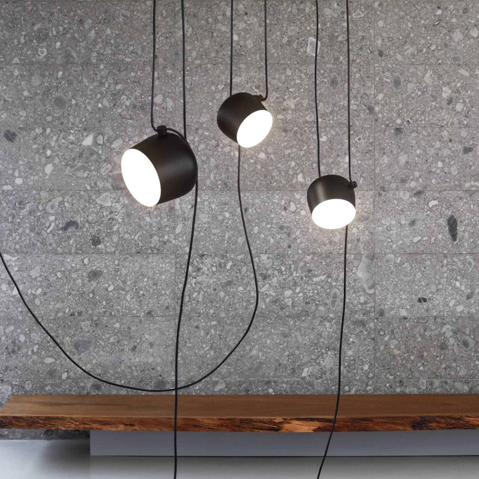 FLOS Aim designerski żyrandol, czarny