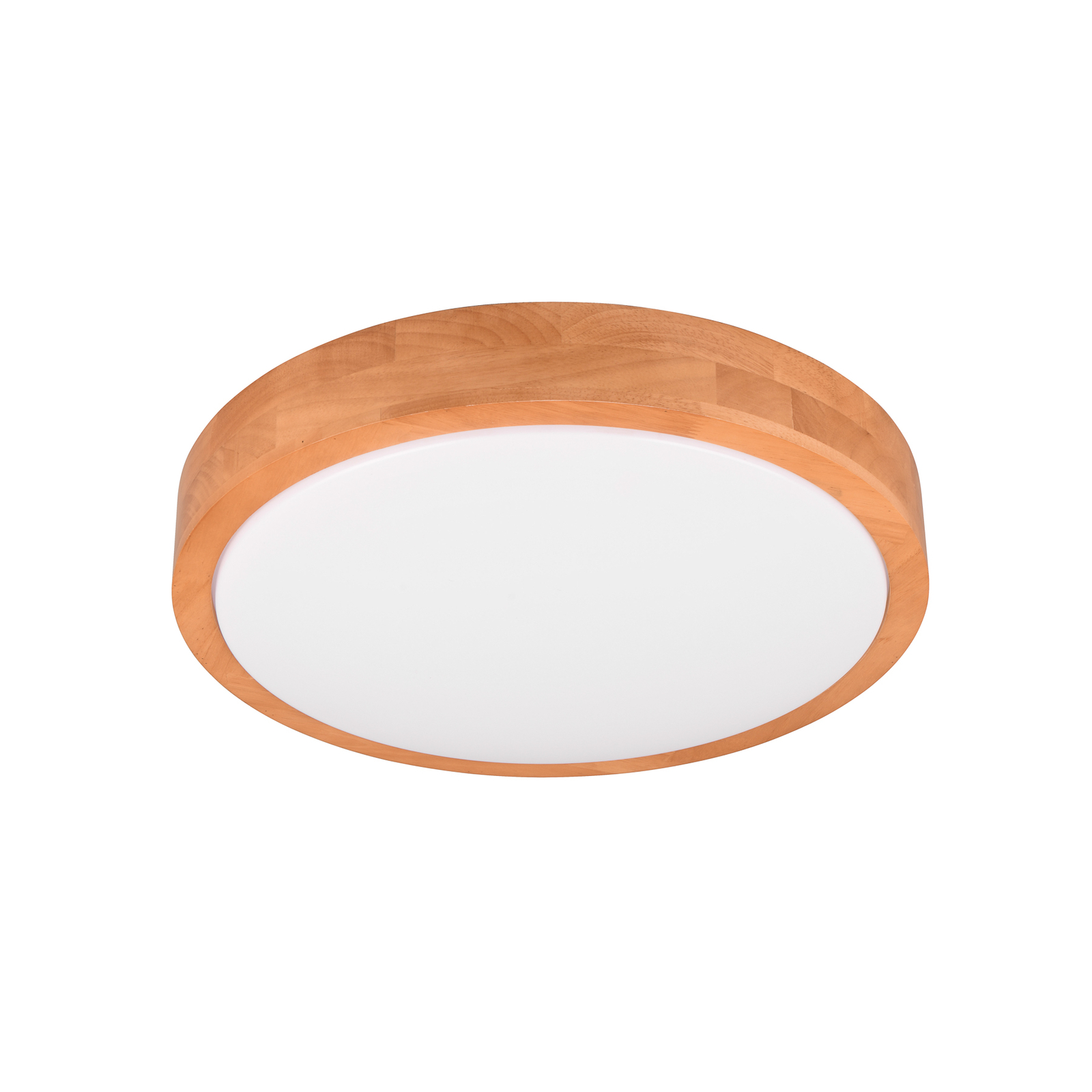 LED ceiling light Iseo, wood-coloured, Ø 40 cm, dimmable, wood