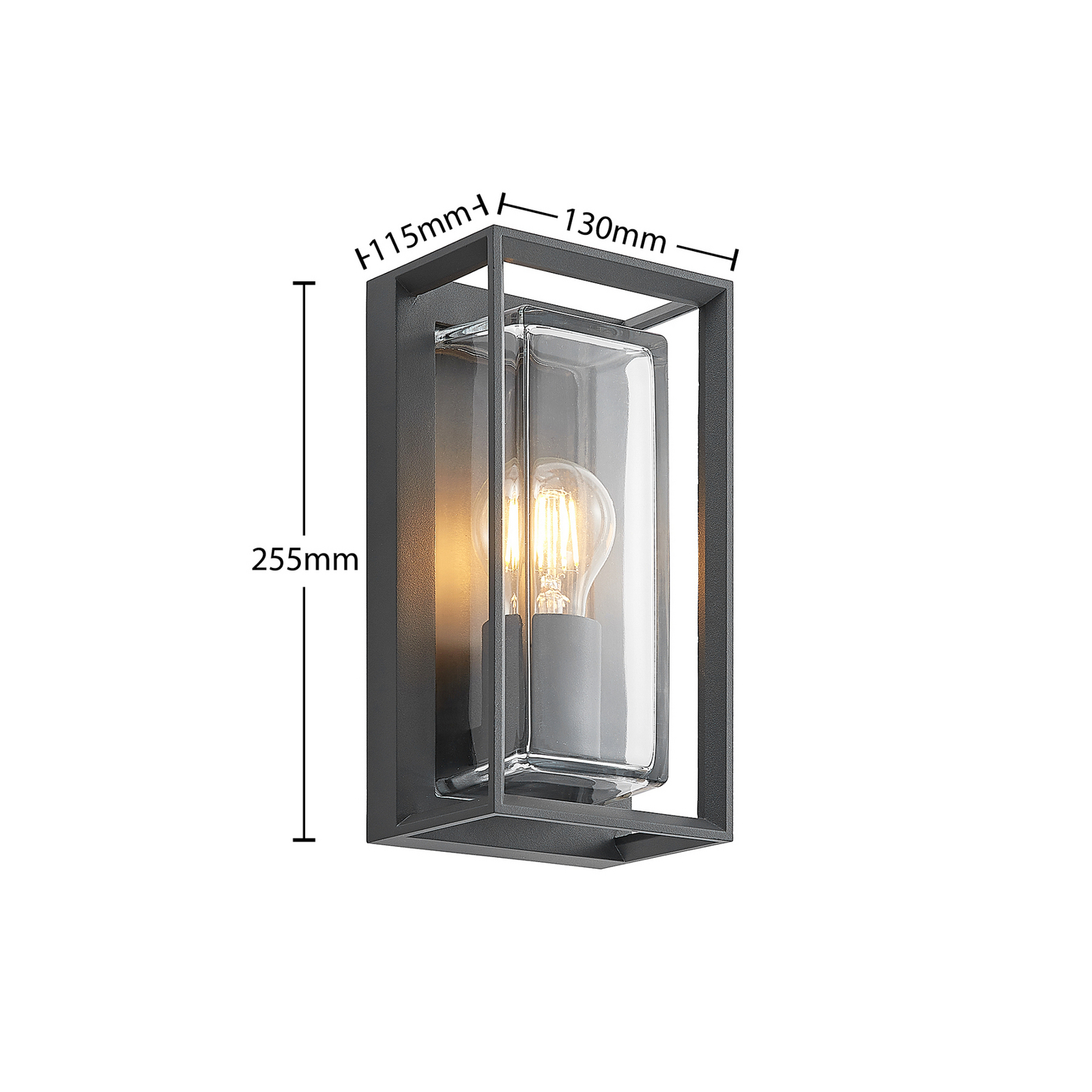 Arcchio Außenwandleuchte Ismera, 25 cm, anthrazit, Sensor
