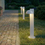 Candeeiro de caminho LED Lucande Velira, cinzento claro, 77 cm, 1 lâmpada, IP44