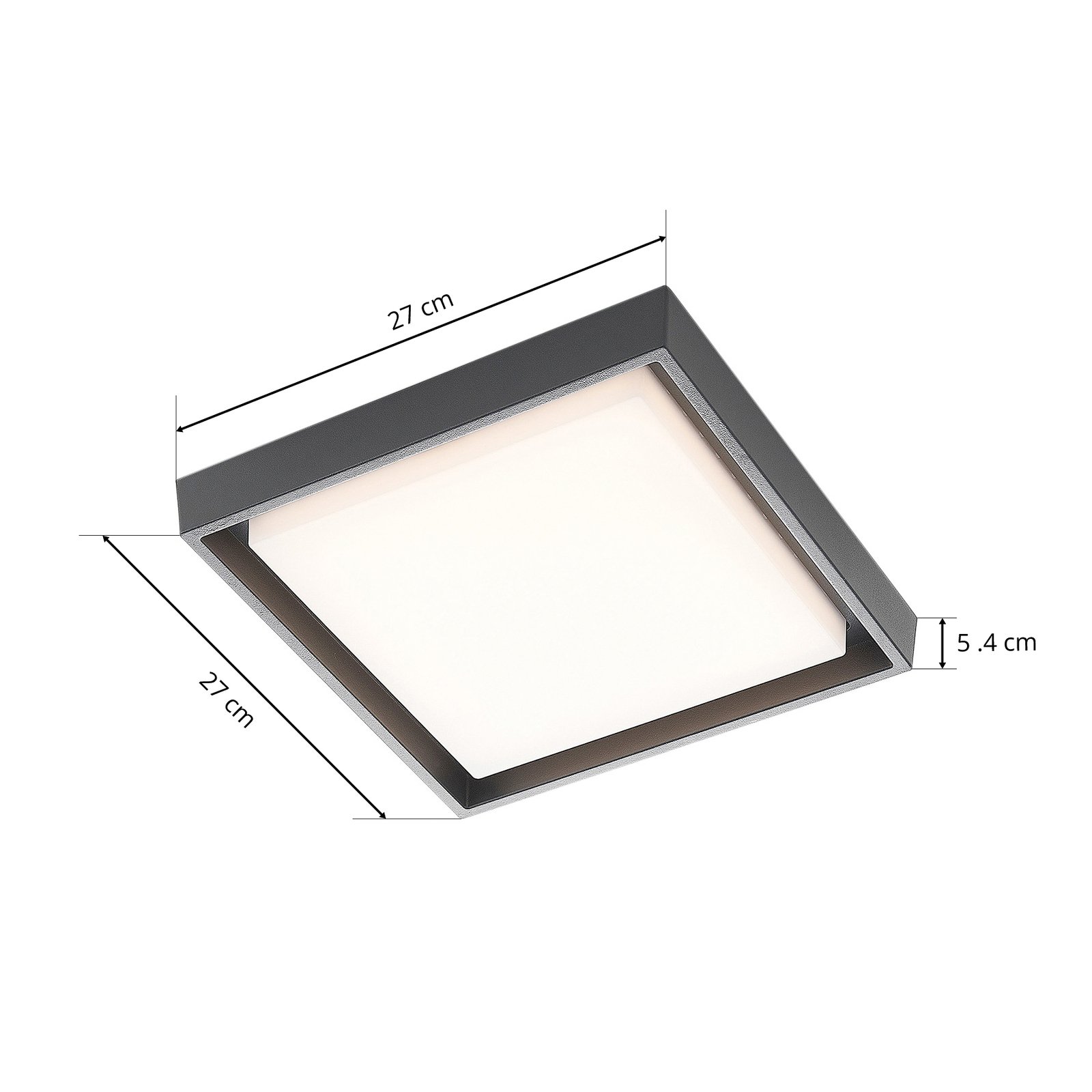 Birta LED Square Utomhus Plafond 27x27 Dark Grey - Lucande