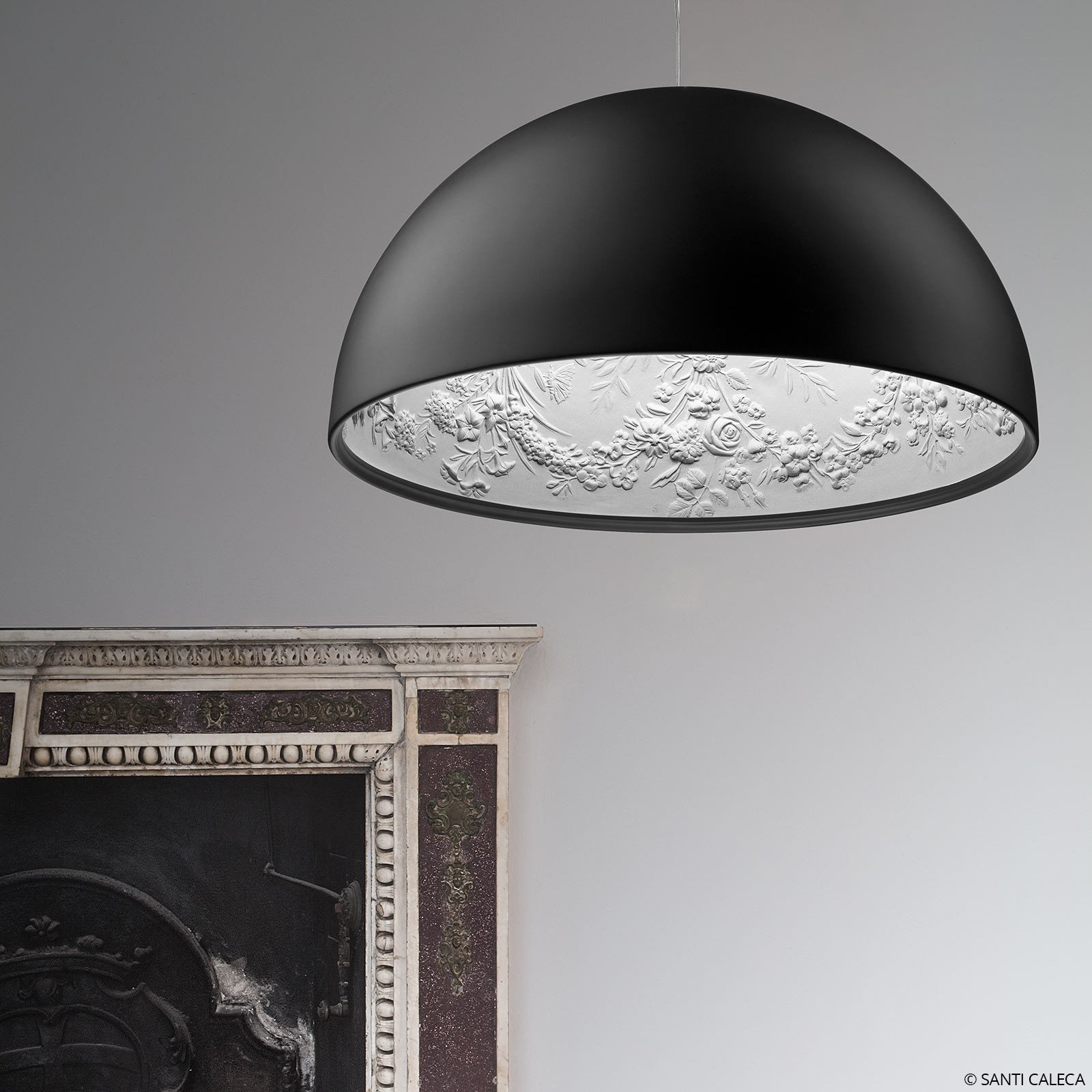 FLOS Skygarden 1 lampă suspendată negru mat Ø 60 cm - Camera de zi / sufragerie - design - Metal