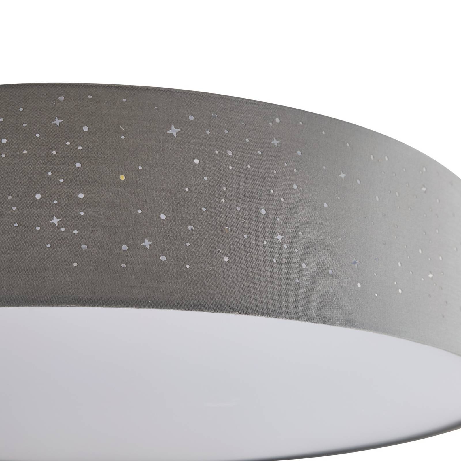 Lindby Lampa sufitowa LED Ellamina, 60 cm, jasnoszara, tekstylna