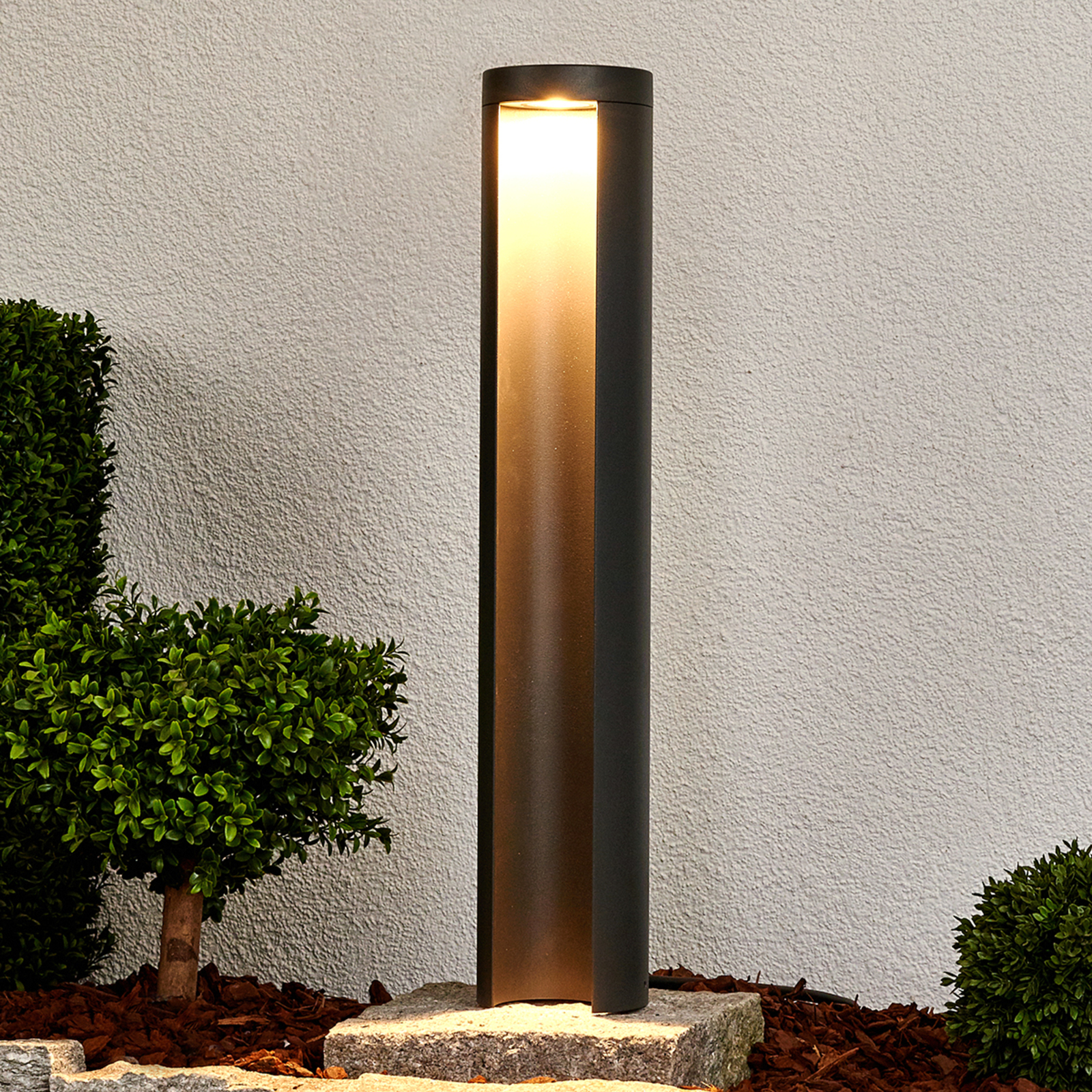 Lampioncino Jaron, a LED, grigio grafite