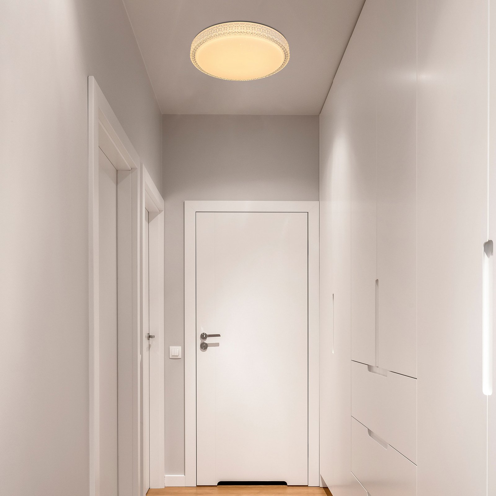Ovi LED ceiling light with a sparkle effect CCT
