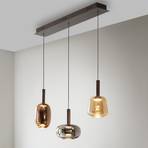 Paul Neuhaus, Candeeiro suspenso Irides LED, comprimento 90 cm, colorido,