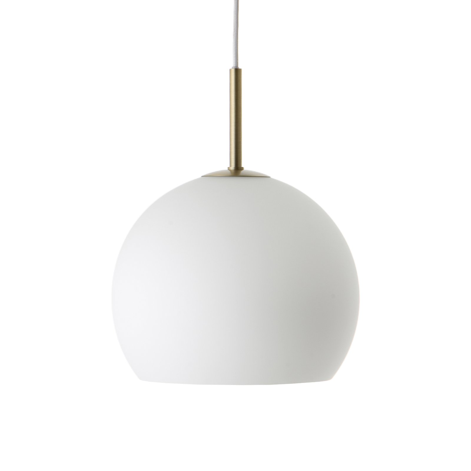 FRANDSEN Lampada a sospensione a sfera, bianco opalino, Ø 25 cm, vetro