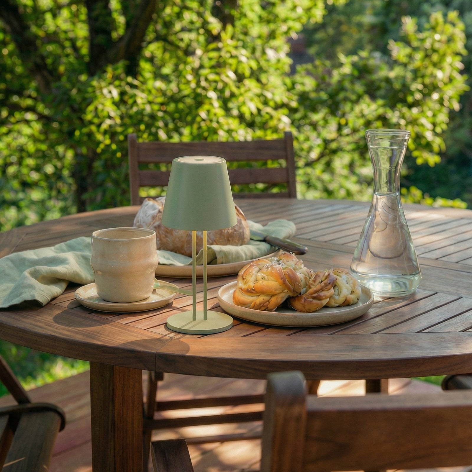 Janea Twin Portable Table Lamp Dim. IP54 Green - Lindby