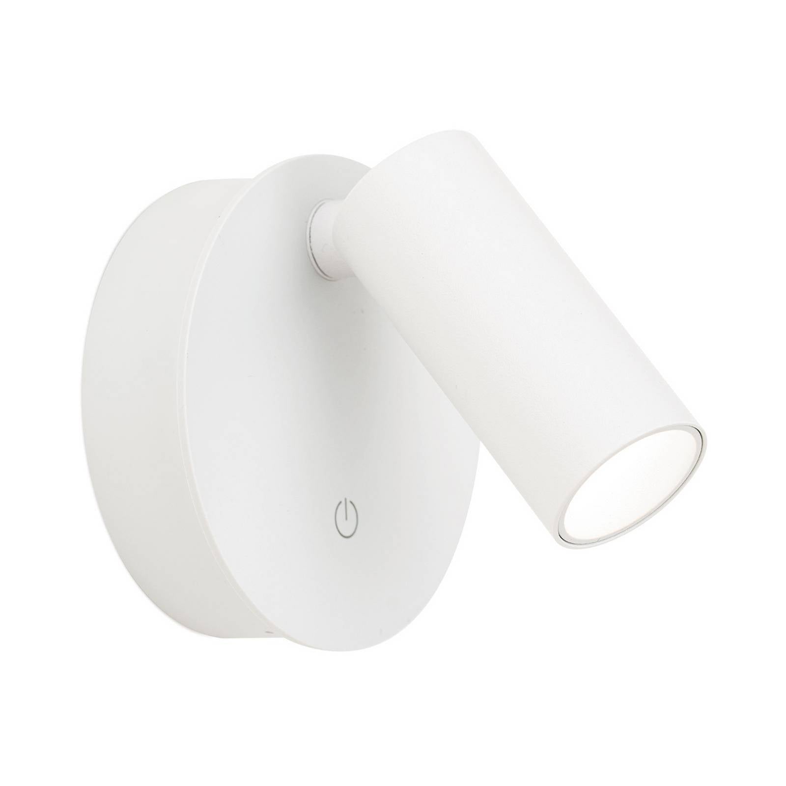 LED-Akku-Wandstraher Luxy, weiß, Aluminium, CCT, Dimmer