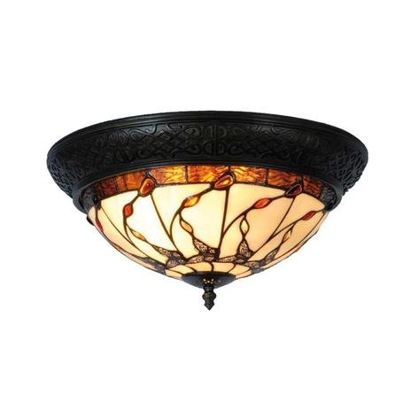 Taklampe Florent i Tiffany-stil