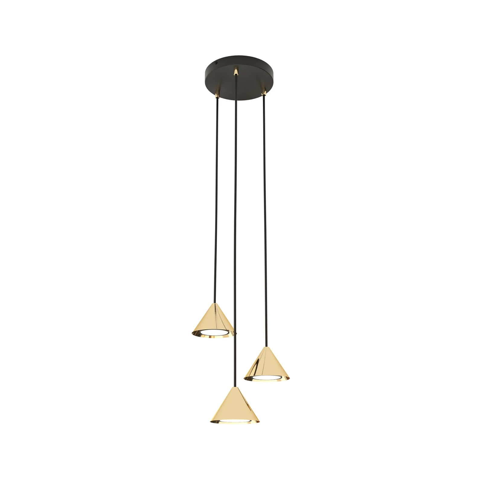 Rippvalgustid Elit, 3-leekidega, Ø 20 cm, must/kuldne, metall