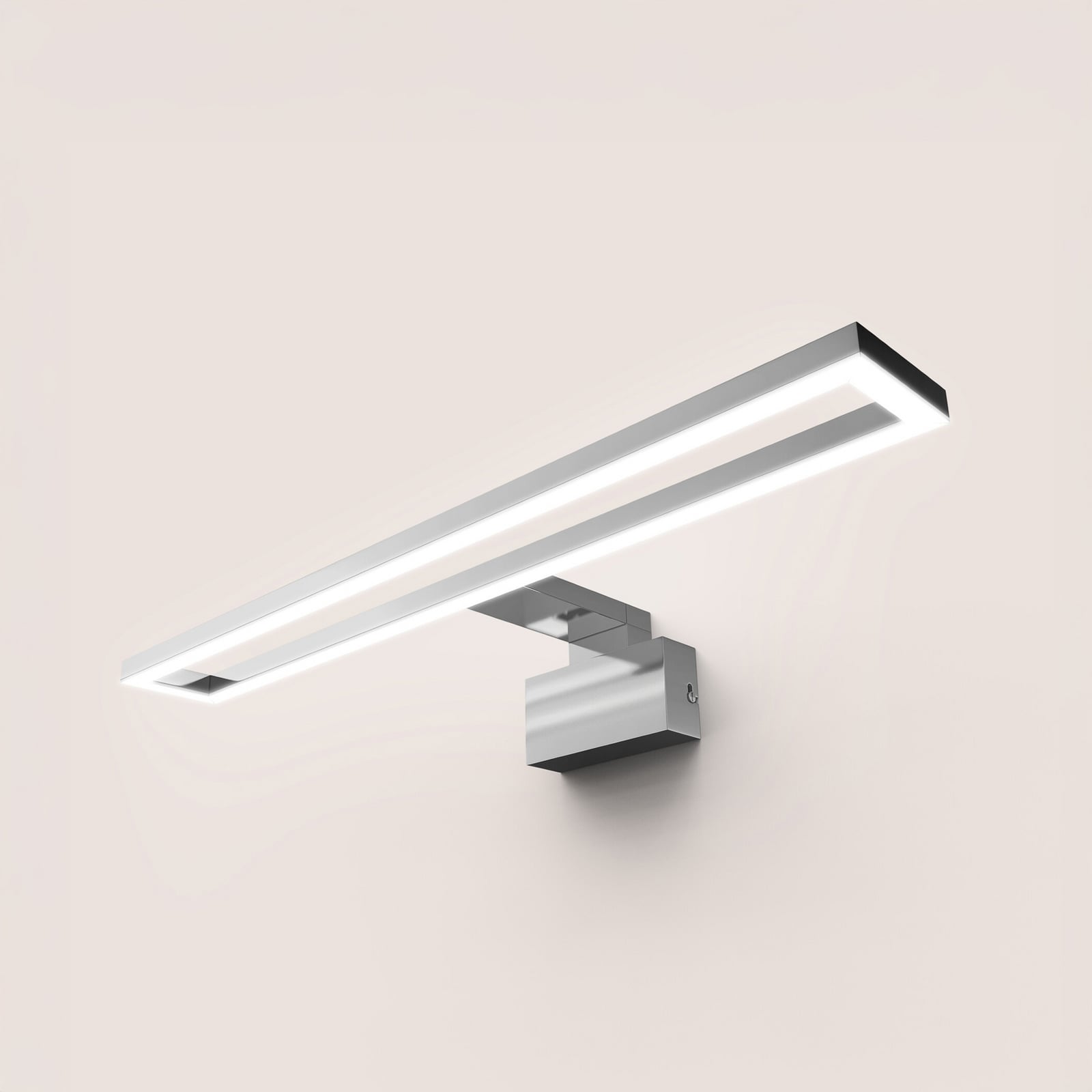OSRAM LED-peegellamp Orbis Saturn, kroom, laius 50 cm, IP44 OSRAM LED-peegellamp Orbis Saturn, kroom, laius 50 cm, IP44