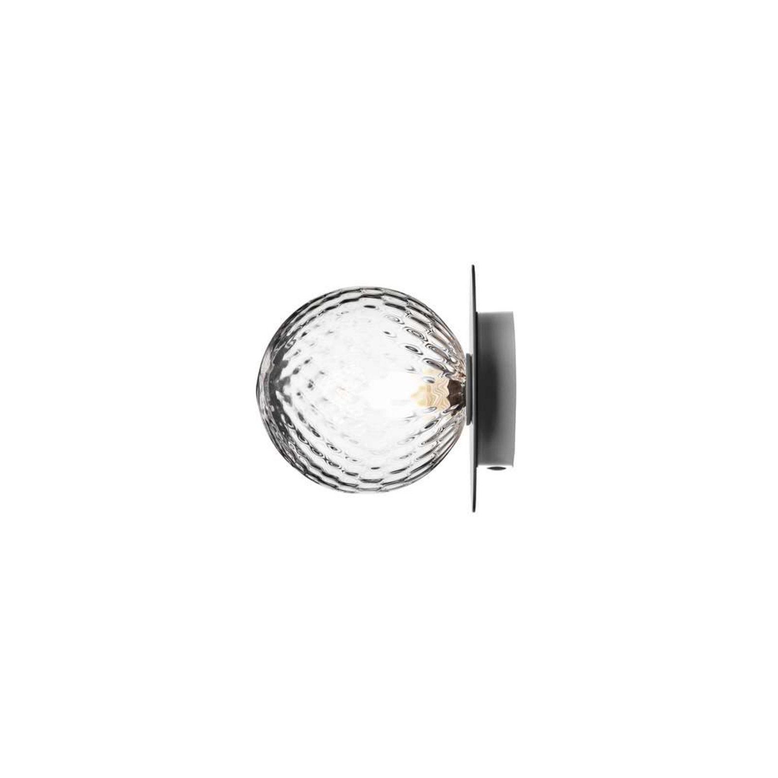 Nuura Candeeiro de parede Liila 1, IP44, Ø 16 cm, prateado/transparente