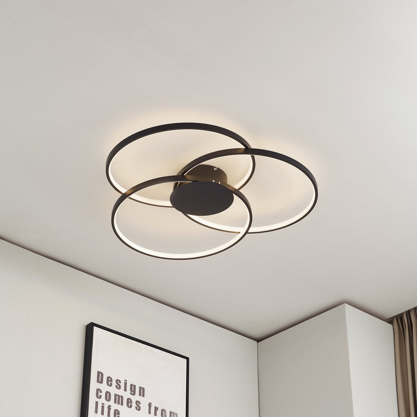 Riley Taklampe Black/Wood - Lindby