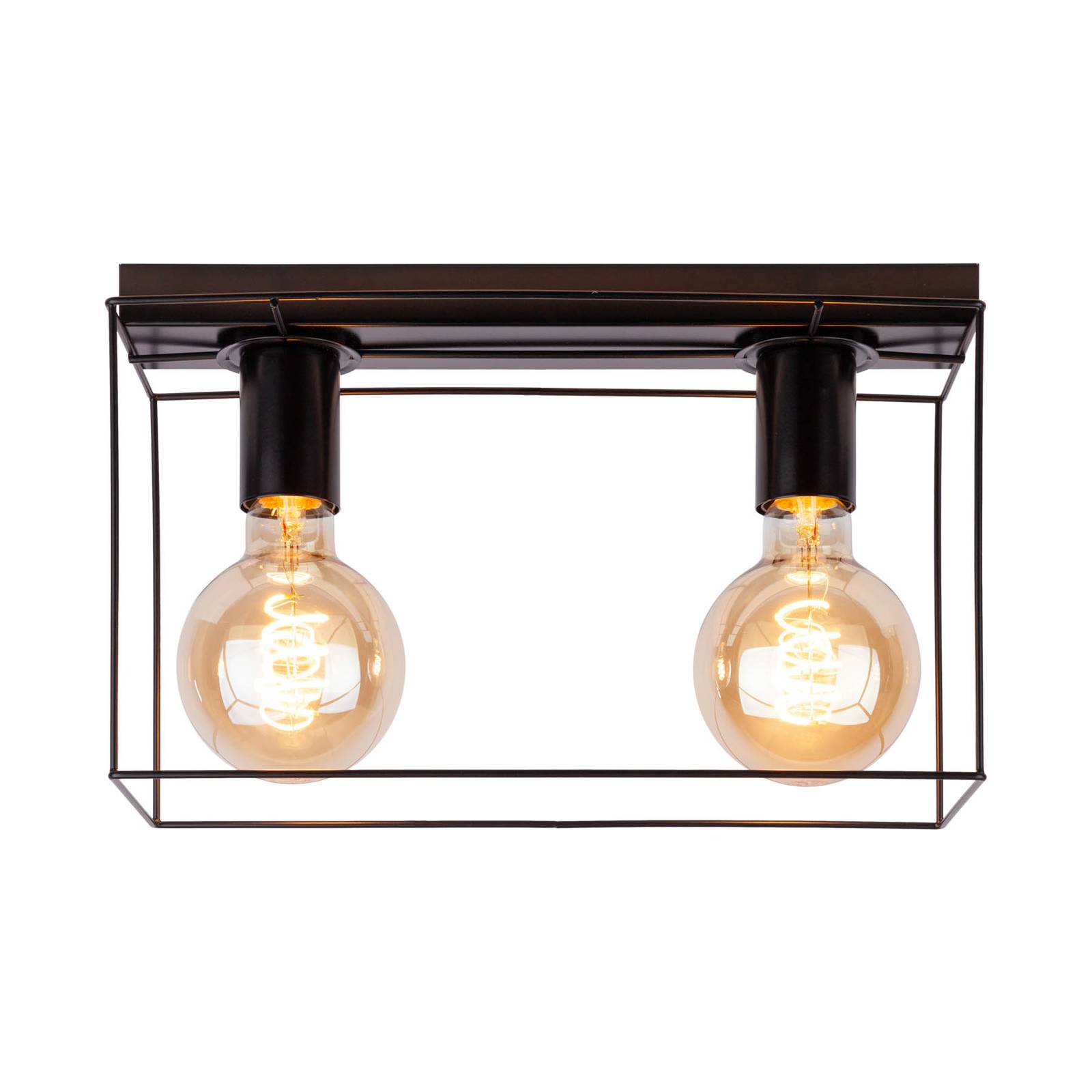 Taklampa Trap, svart, 2 lampor