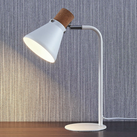 Tischlampe Silva mit Korkdekor, 32 cm hoch