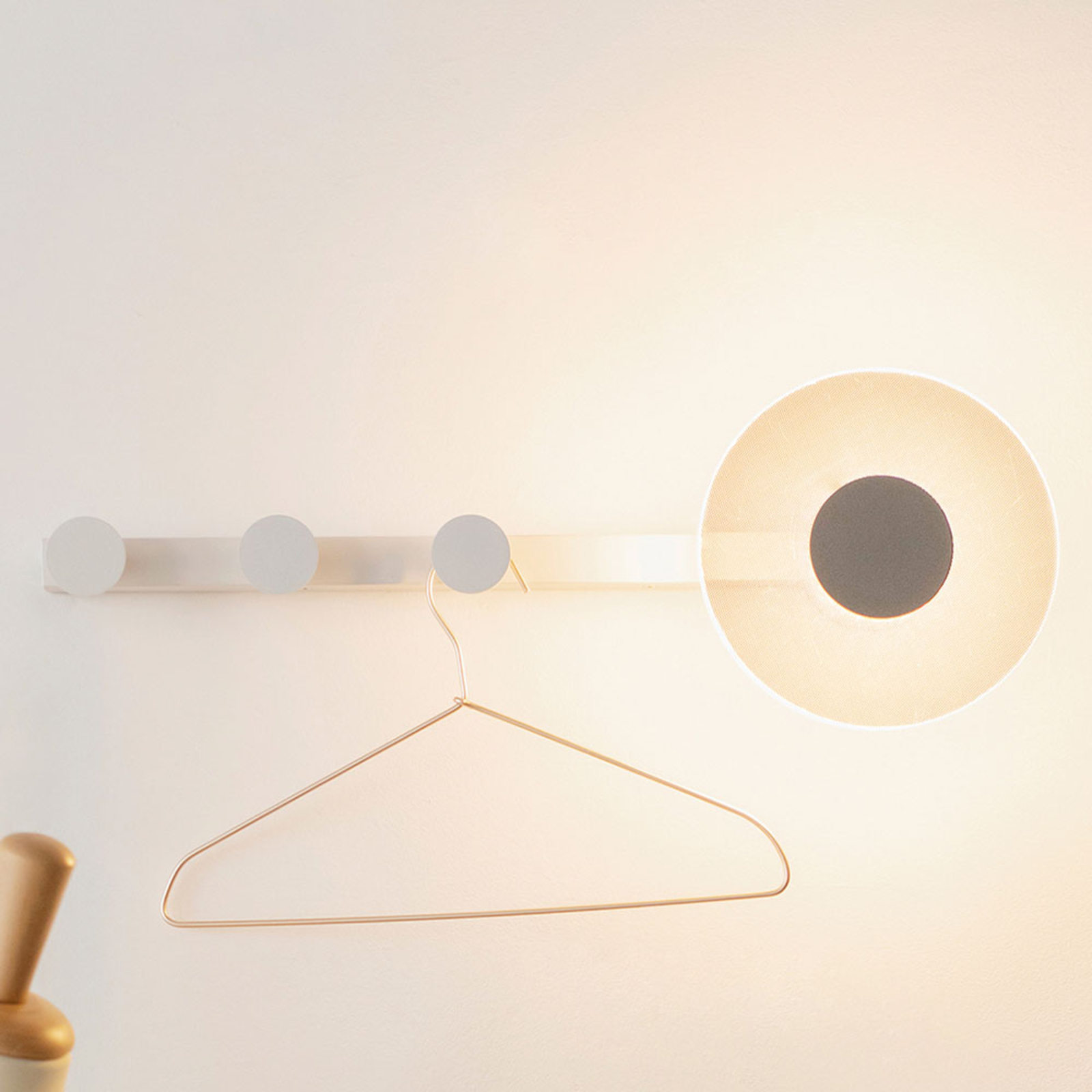 LED-Wandleuchte Venus mit Kleiderhaken, weiß