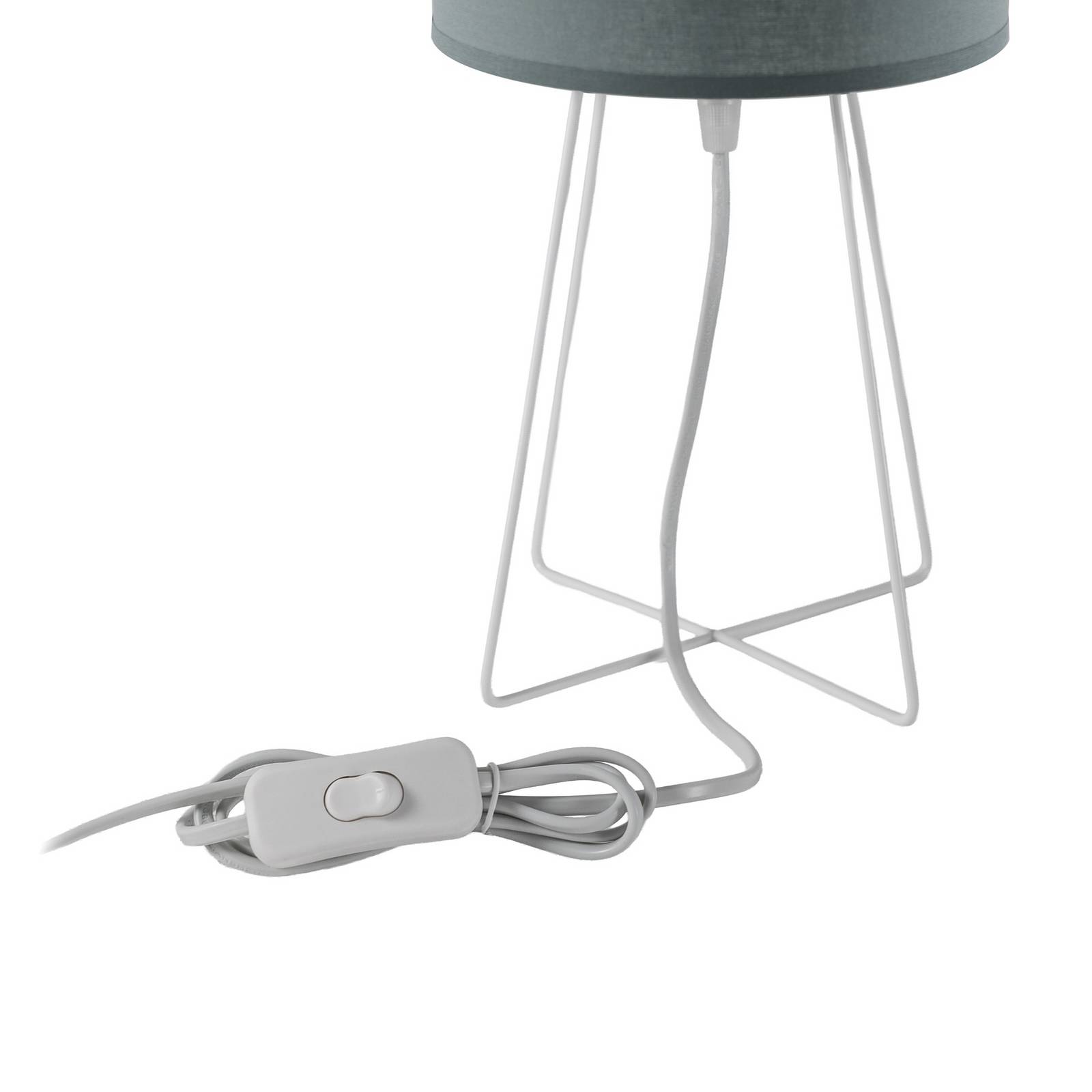 Lampa stołowa Trixi, metal, tkanina, szałwiowa zieleń, biała