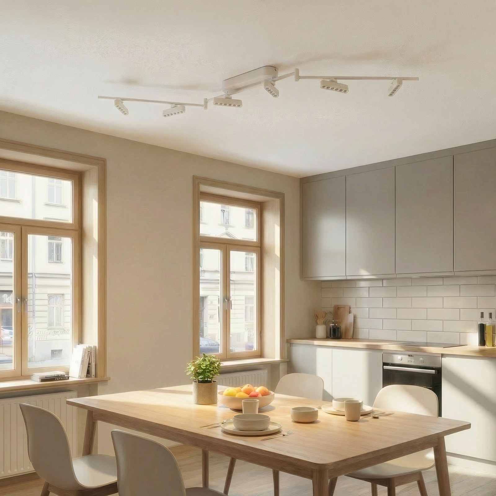 Lindby LED spotlight Eldrin, white, 6-bulb, light points