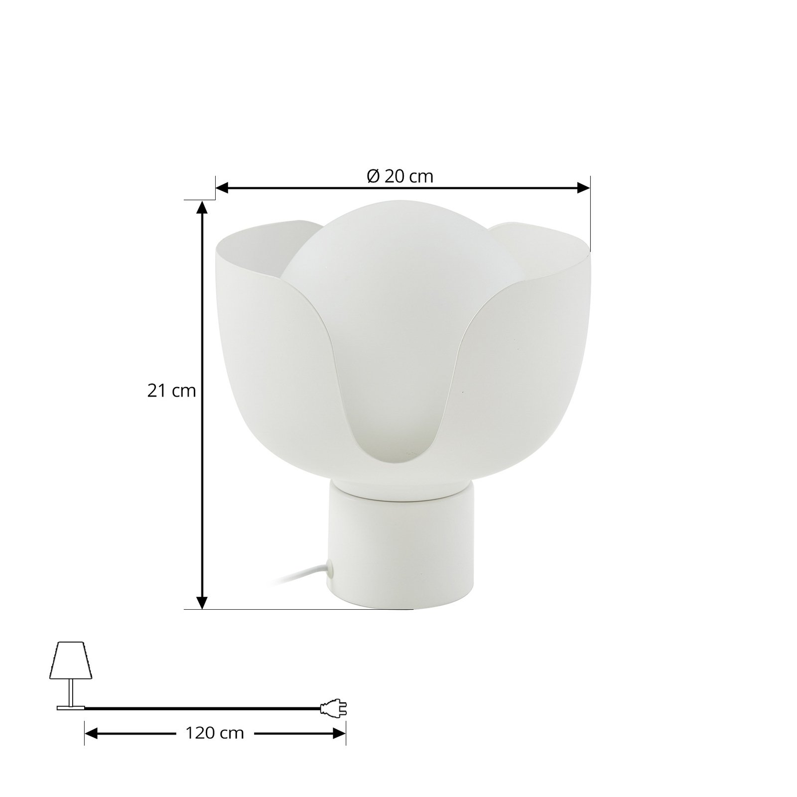 Stolní lampa Lindby Fiora, béžová barva, sklo, kov, Ø 20 cm