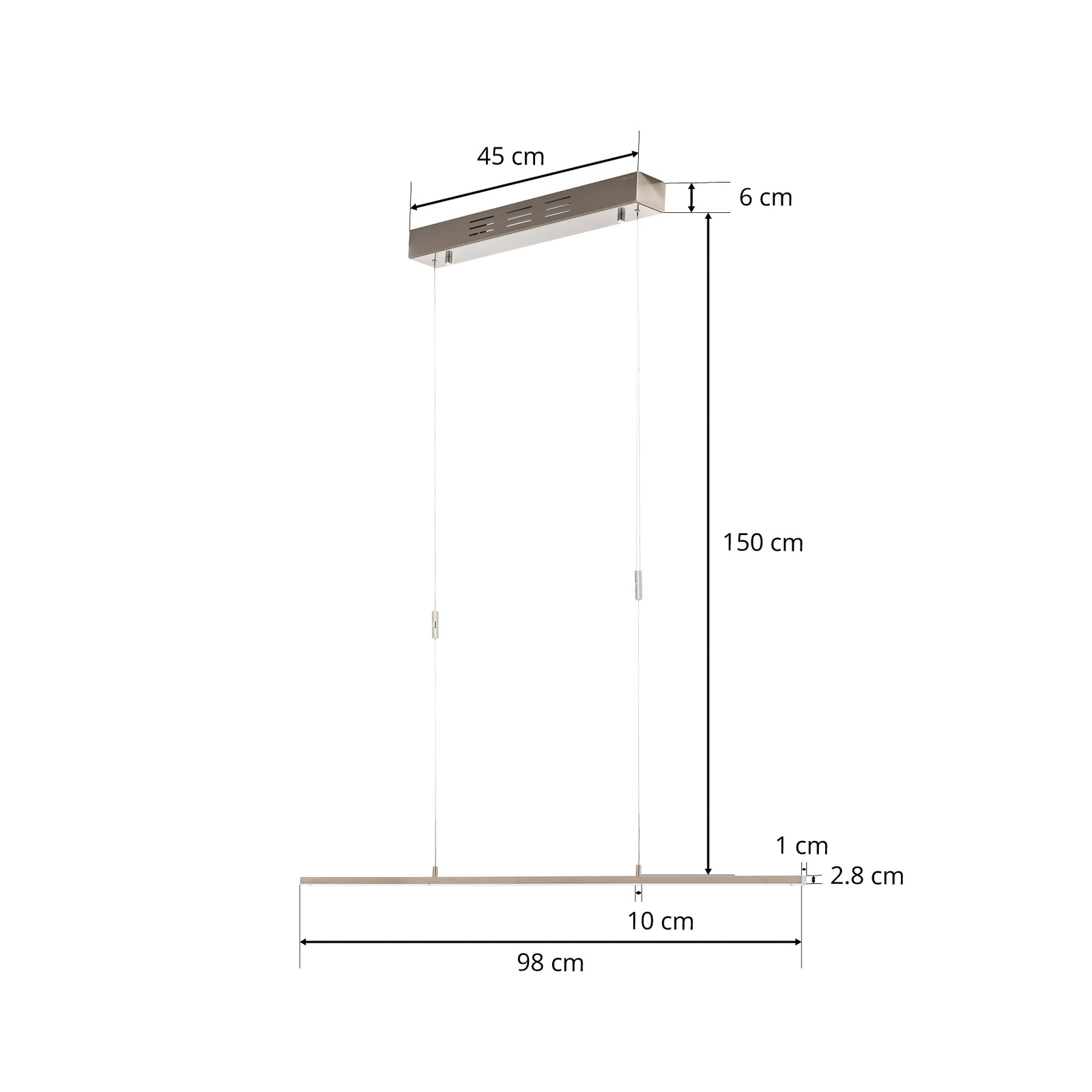 BANKAMP Slim suspension dim ZigBee 98 cm nickel