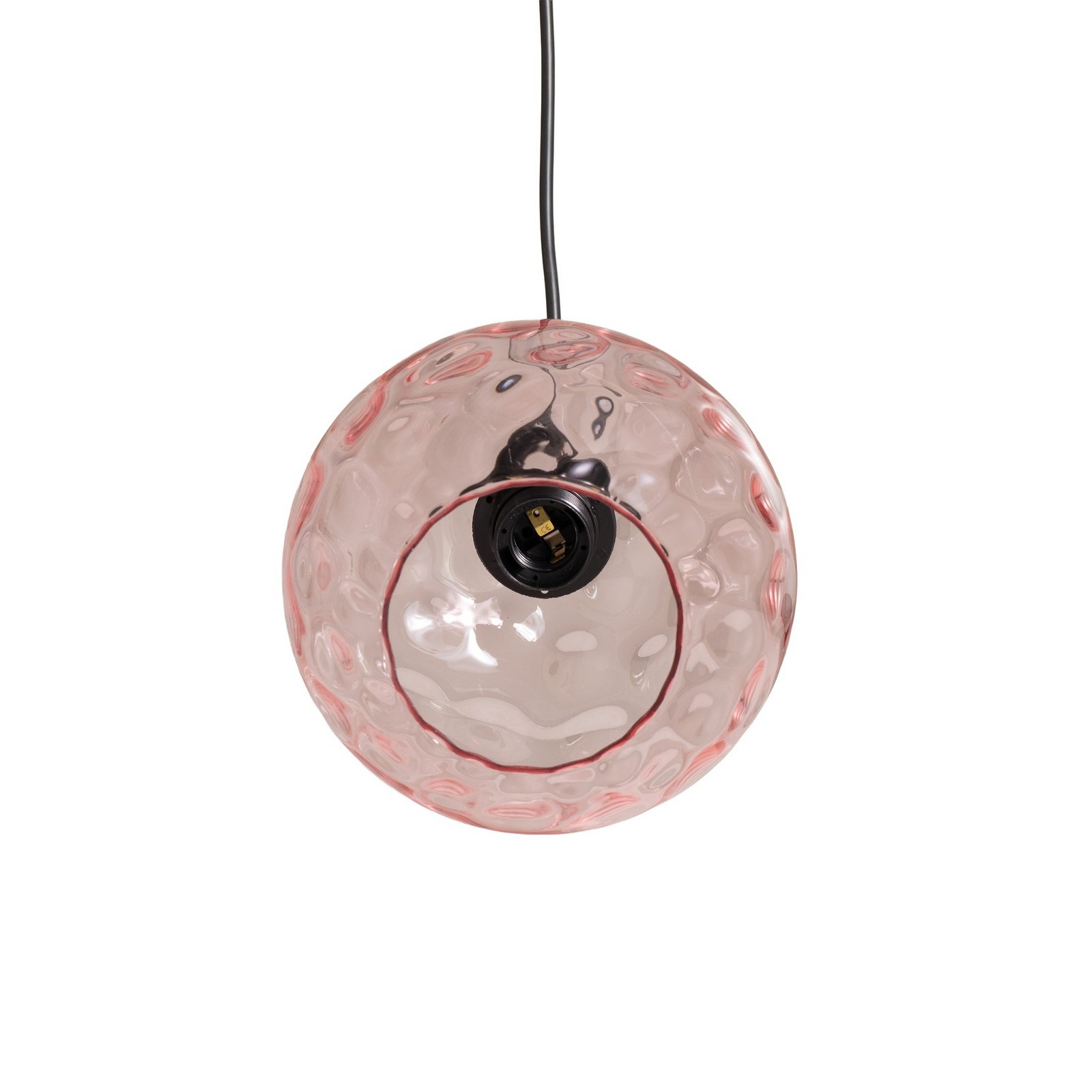 Benek pendant light, pink, glass, Ø 20 cm, E27
