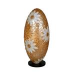 Galda lampa Lauva Capiz čaumalas ziedu motīvs olas forma