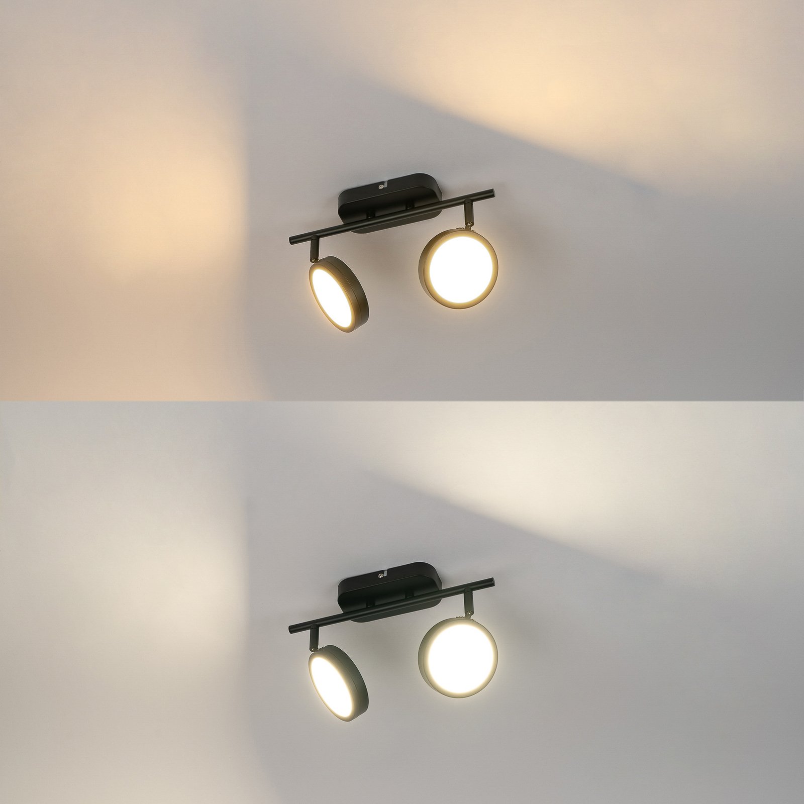 Lindby Neros LED-Strahler, CCT, schwarz, 2-flammig