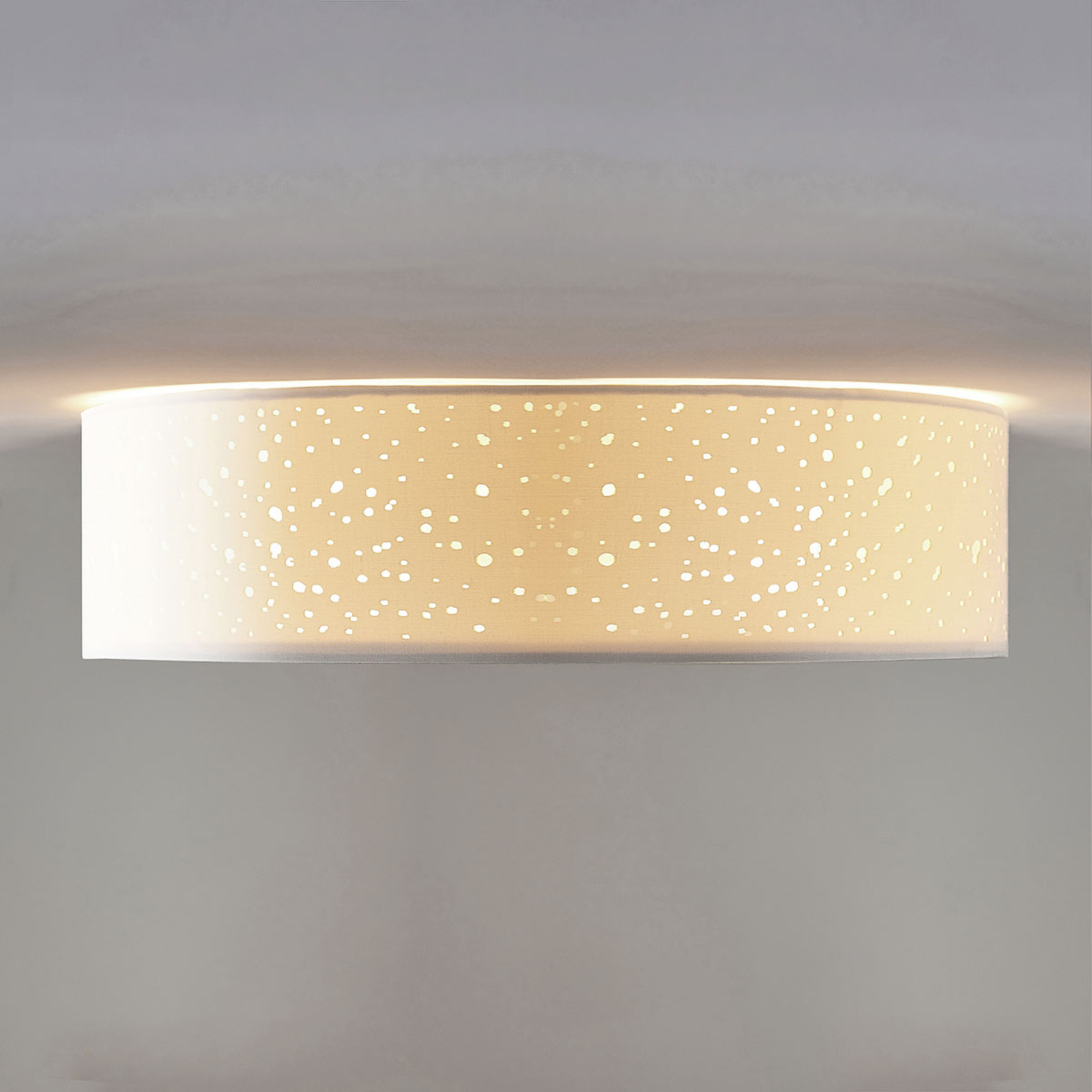 Umma Ceiling Lamp H15 White/Satin Nickel - Lindby